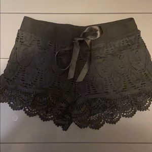 Black crochet shorts
